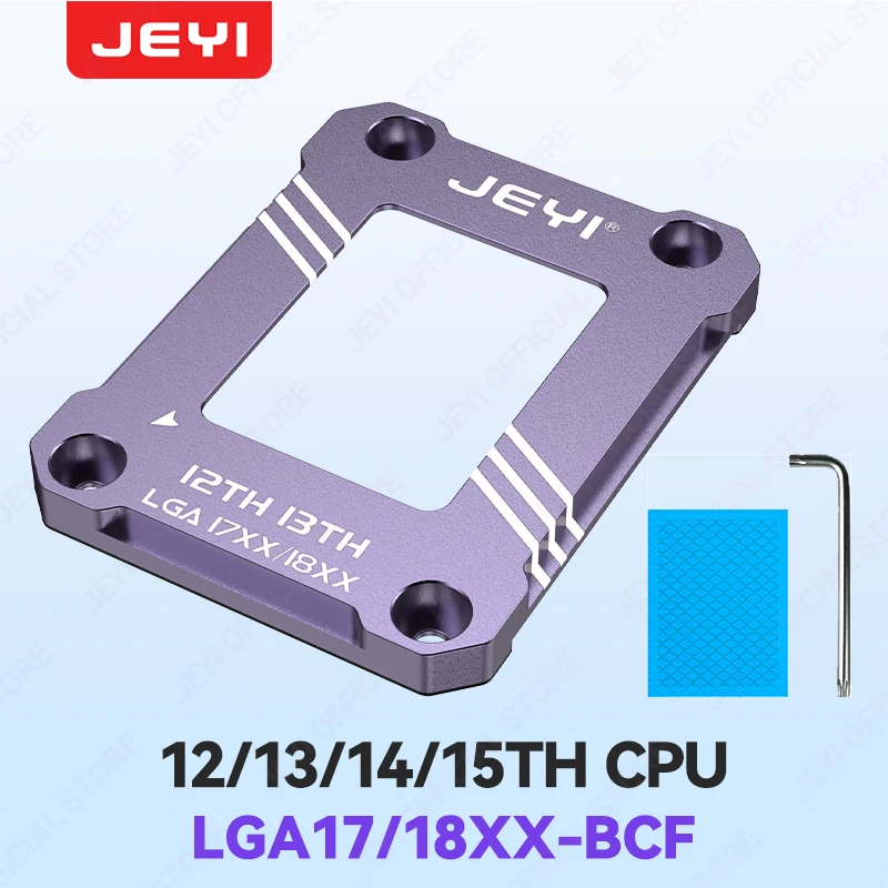 JEYI-Cuadro de corrección de flexión de CPU de 12. a 15 a generación, plano posterior fijo de aluminio, enchufe de marco de contacto de CPU para CPU Intel LGA-17XX 18XX