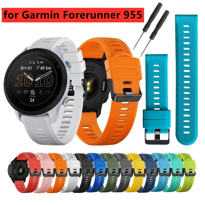 Correa de silicona para reloj inteligente Garmin Forerunner 955, repuesto de pulsera deportiva, resistente al agua