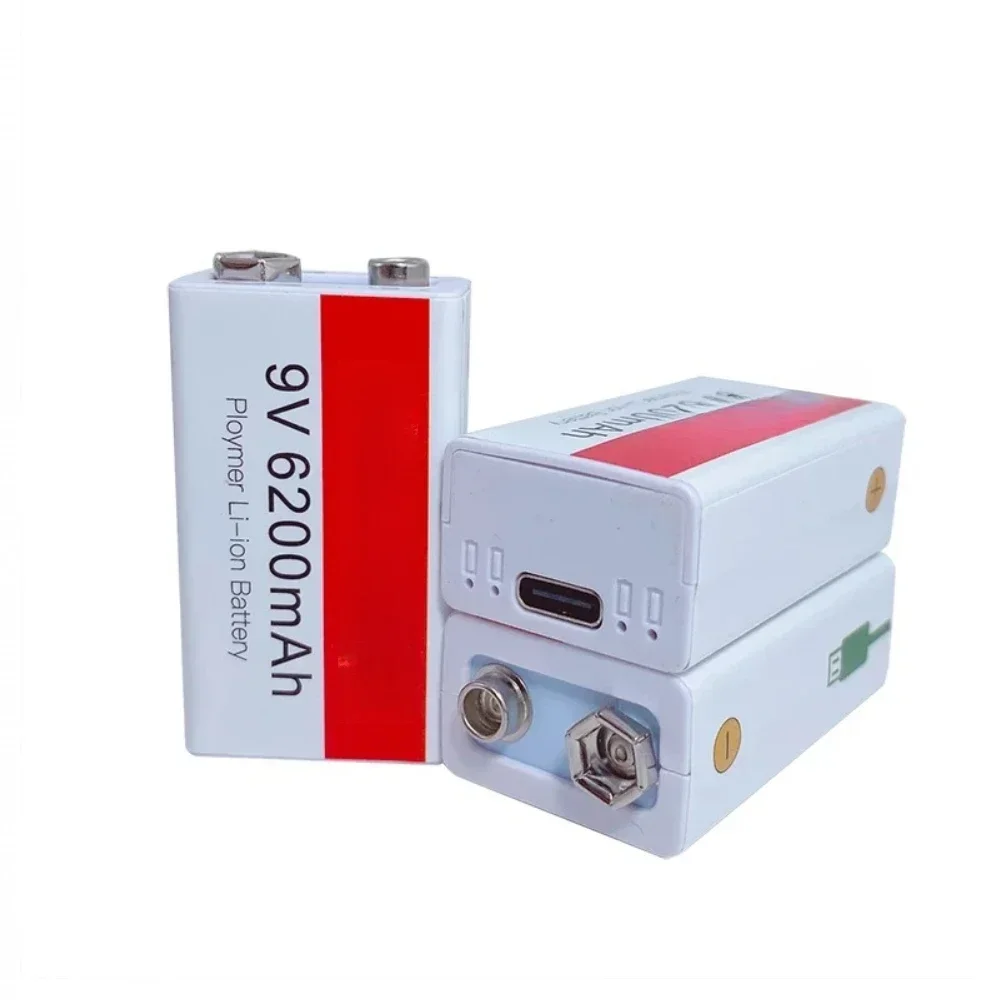9V 2-10 Uds 6200mAh para instrumento médico multímetro micrófono USB Li-Ion batería recargable - imagen 4