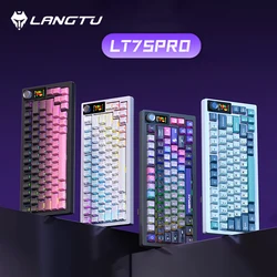 Teclado mecánico Langtu Lt75Pro, 3 modos, 80 teclas, con cable/inalámbrico/Bluetooth, junta PBT RGB, teclado personalizado para juegos de PC de oficina Ori