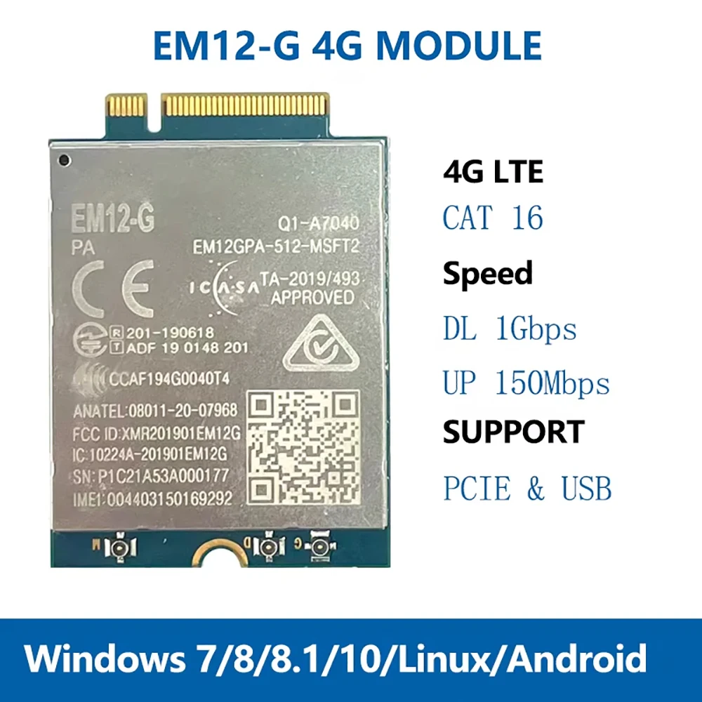 Quectel EM12-G Módulo LTE-A Cat12 4G Alta Velocidad - imagen 3