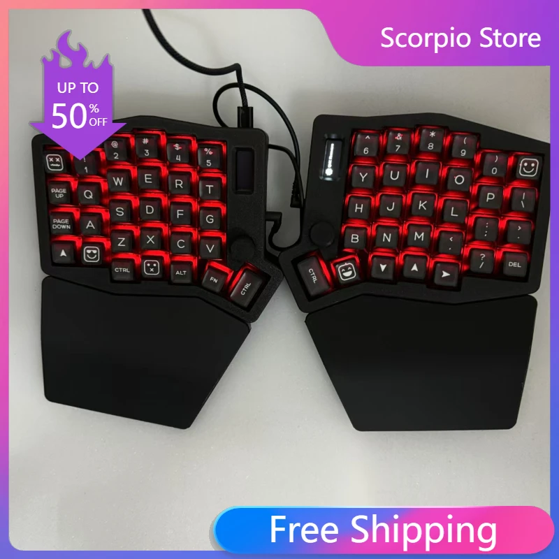 Kit de teclado dividido Sofle RGB de 58 teclas, soporte de mano magnético, teclado mecánico dividido con cable intercambiable en caliente personalizado, ergonómico QMK/VIAL - imagen 2