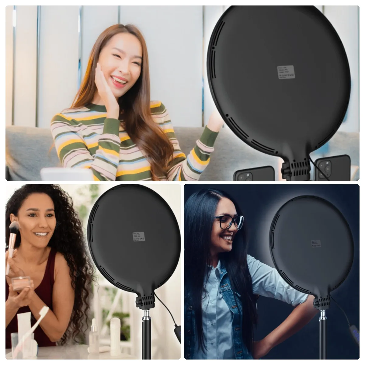 Anillo de luz LED de 10 "y 26CM para Selfie, luz de vídeo y fotografía, soporte para teléfono, trípode, luz de relleno, lámpara regulable, transmisión Trepied - imagen 4