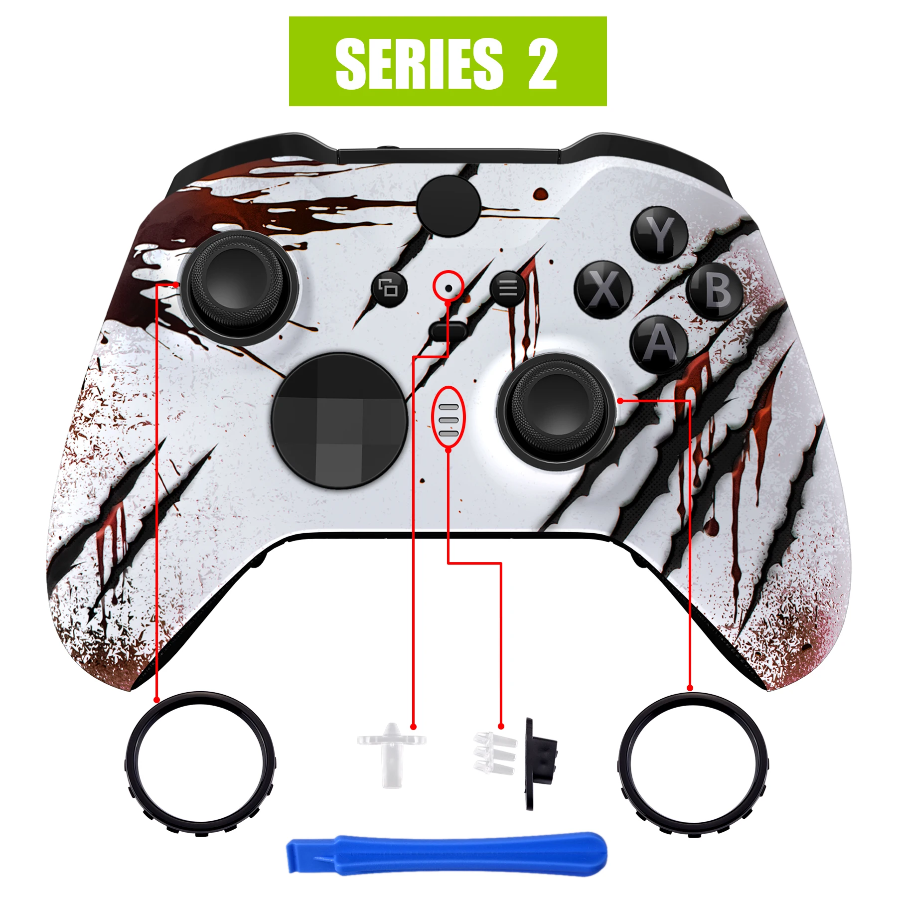 eXtremeRate para Xbox One Elite Series 2 controlador modelo 1797 funda carcasa frontal - Wild Attack