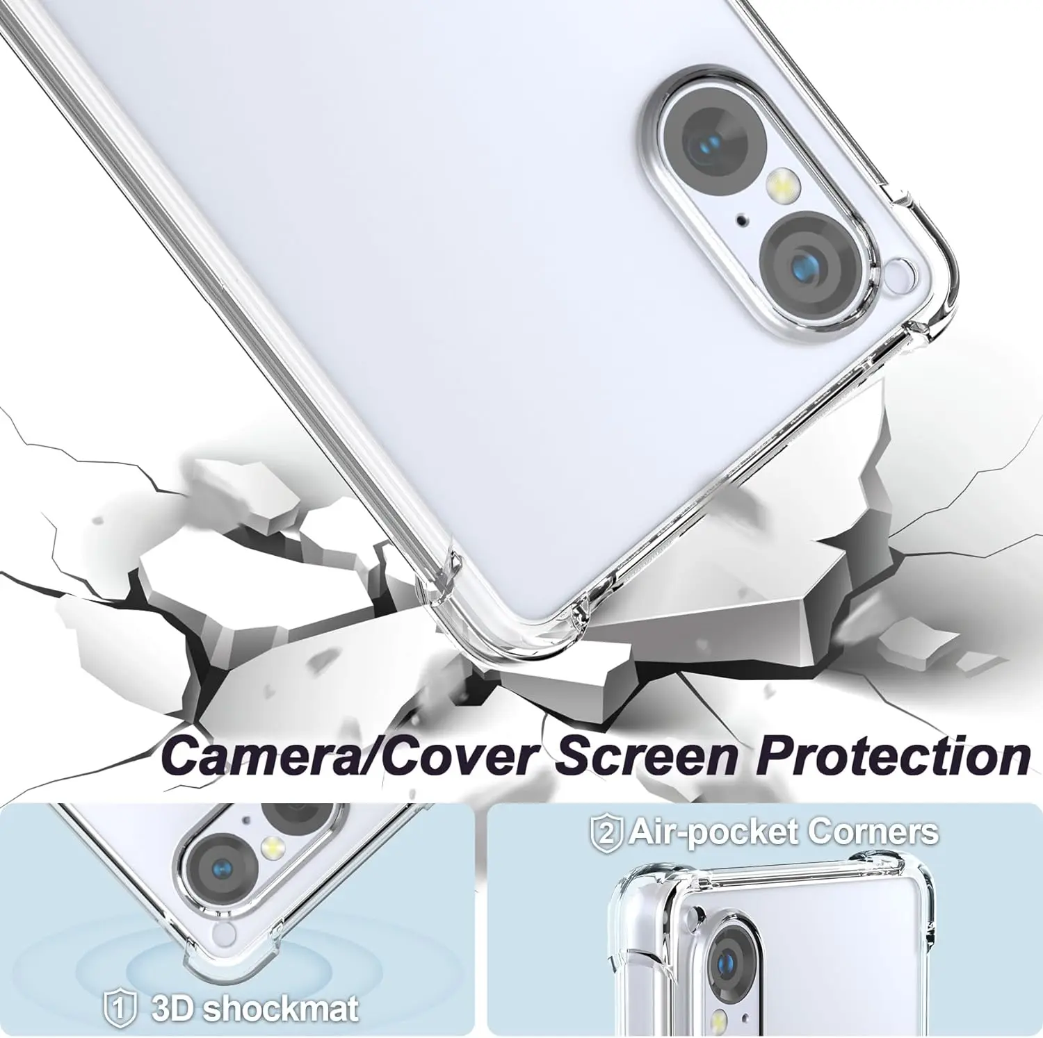 Funda de teléfono transparente de TPU para Sony Xperia 1 VII VI V 5 IV 10 III II funda protectora a prueba de golpes Fundas Capa Coque - imagen 3