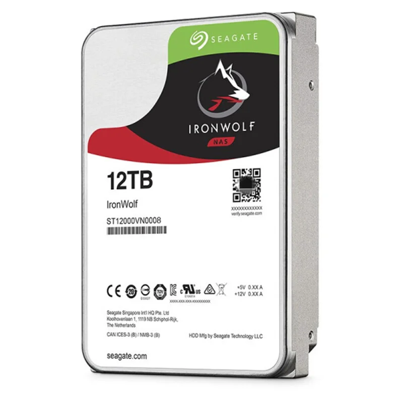12T PARA Seagate ST12000VN0008 IronWolf Disco duro de helio de 12 TB - Disco duro NAS vertical de 12 TB (ST12000VN0008) SATA 256 MB