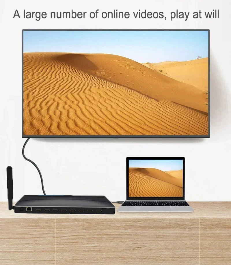 Caja de Streamer de vídeo 4K 1080p, reproductor Multimedia de 8 canales, divisor HDMI, USB U, reproductor de disco Flash para tiendas de TV - imagen 5