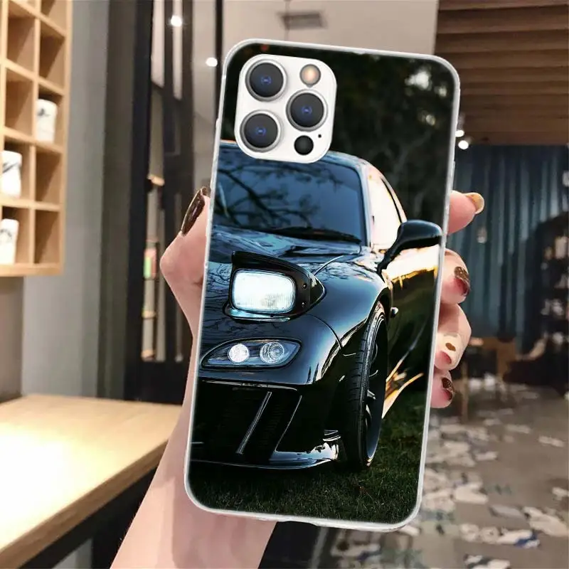 JDM Car RX7 Cool Silicon Call Phone Case para iPhone 11 12 Mini 13 Pro X XS Max XR 7 8 Plus 6 6S 5 5S SE 2020 - imagen 3