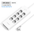 8AC 5USB White EU