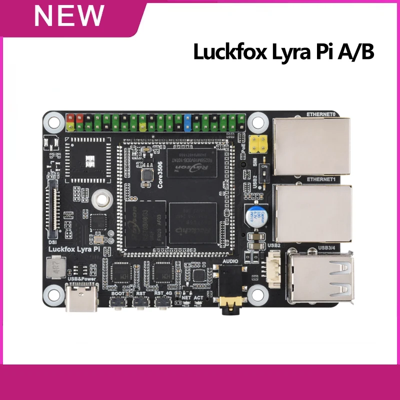 Luckfox Lyra Pi A/B Core3506 Micro Linux Board Arm Cortex-A7 para pantalla MIPI/DSI eMMC/WIFI6/4G