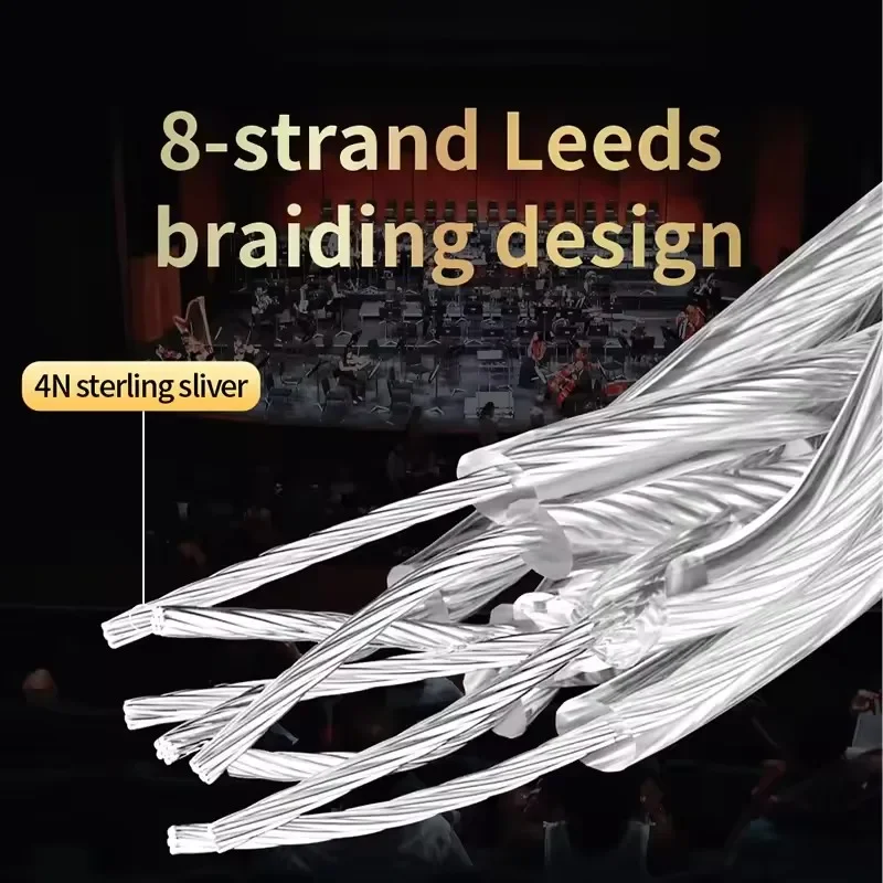 Cables de Audio USB HiFi DAC tipo A a B C OTG Cabo Cable de impresora para amplificador de teléfono móvil Cable Chapado en plata esterlina 4N - imagen 4