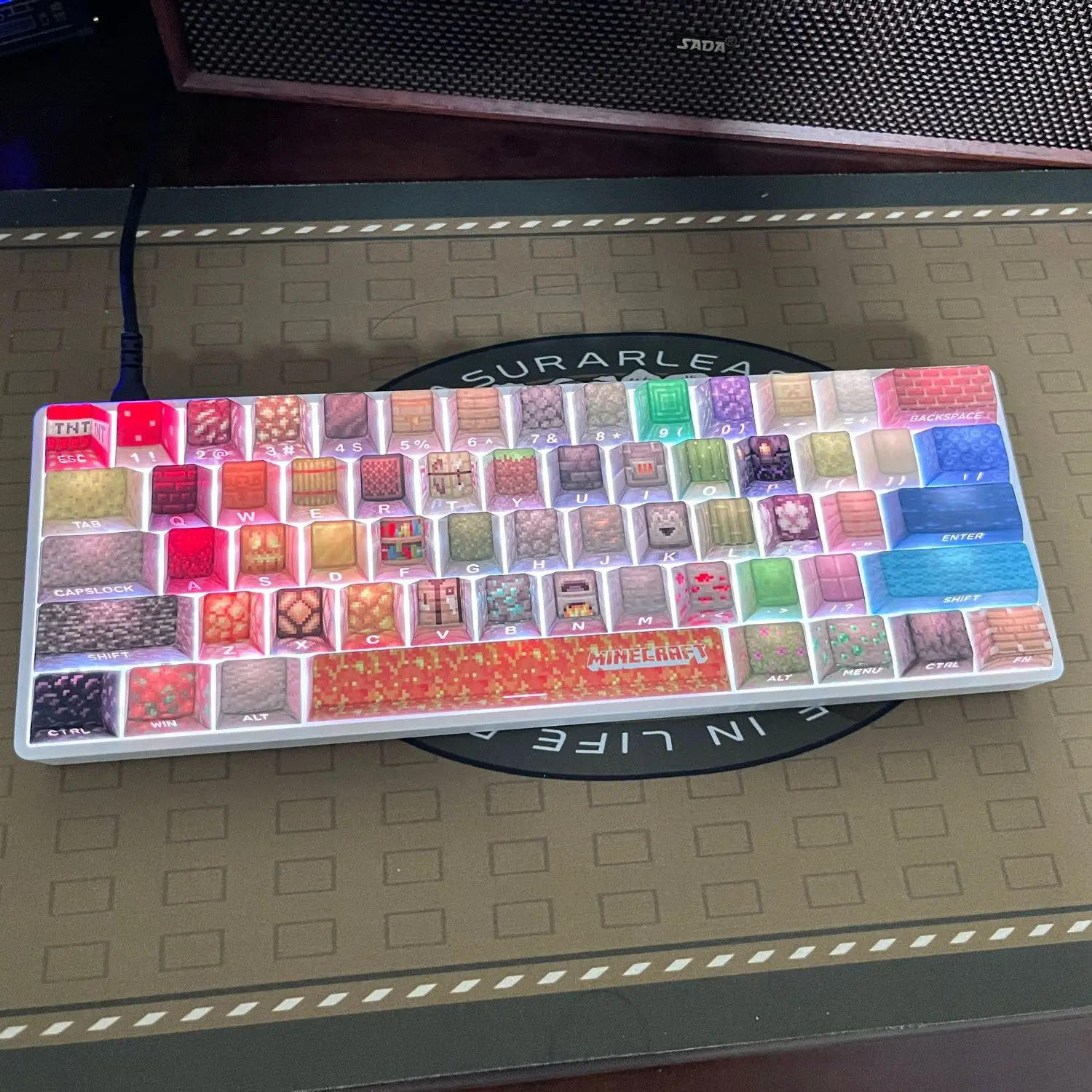 Teclas con tema My World, más de 120 teclas, tapa de tecla con retroiluminación, teclas PBT, teclas Chreey, teclas de teclado mecánico Dye-sub para 64/68/71/108 - imagen 3