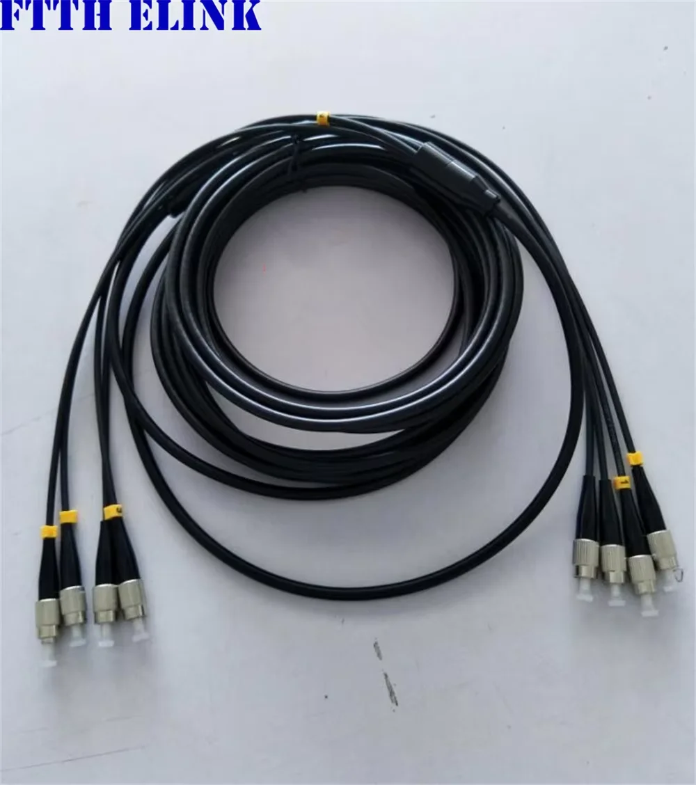 Cable de conexión de fibra óptica blindado 1-50m 4C LSZH monomodo 5mm 20m30m a prueba de ratones LC SC FC E2000 puente de 4 núcleos SM exterior negro 4 fibra - imagen 3