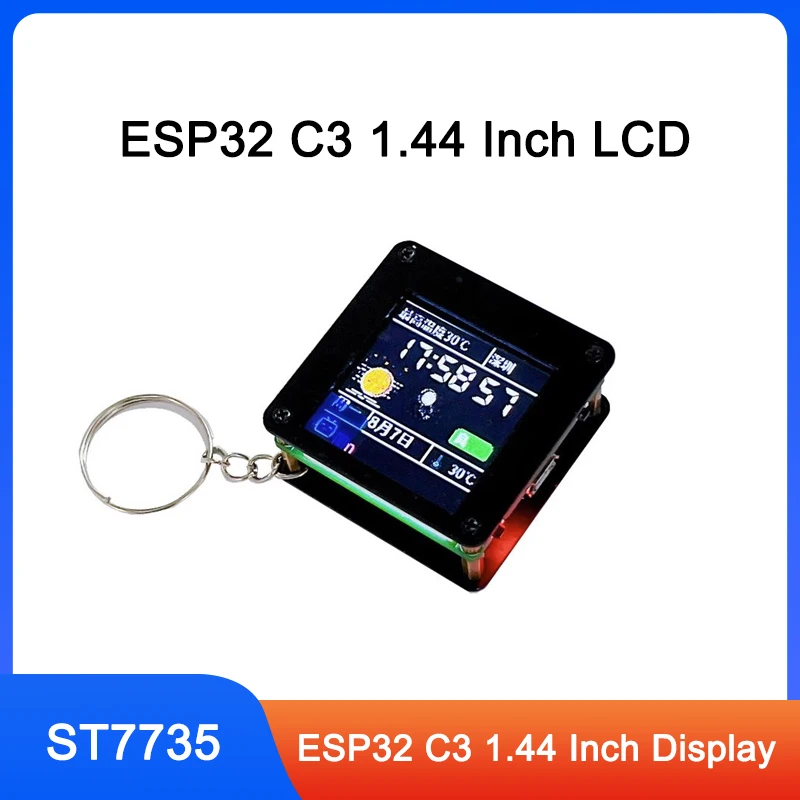 ESP32 C3 pantalla LCD de 1,44 pulgadas adornos pequeños de escritorio colgante de mano portátil Lvgl Spaceman St7735