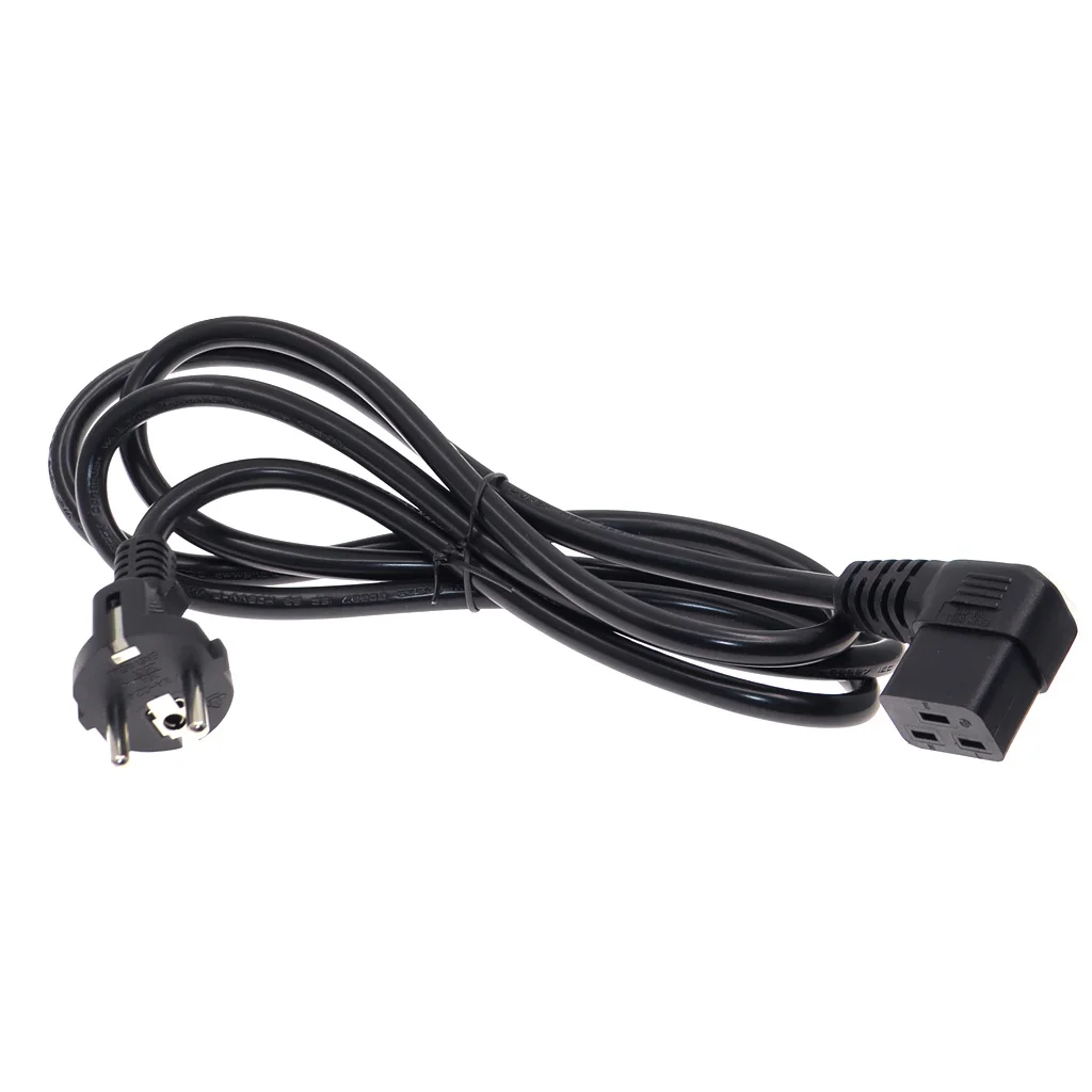 Cable de alimentación de enchufe de ángulo recto C19 a Europa para servidor/PDU, conectado al Cable de alimentación de CA C20, adaptador Schuko, Cable en forma de L - imagen 2