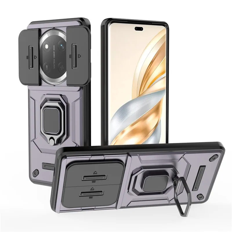 Para Honor X9c Funda Honor Magic7 Lite Funda deslizante Protector de cámara soporte de anillo de parachoques Fundas protectoras de teléfono en Honor X9c Funda - imagen 4