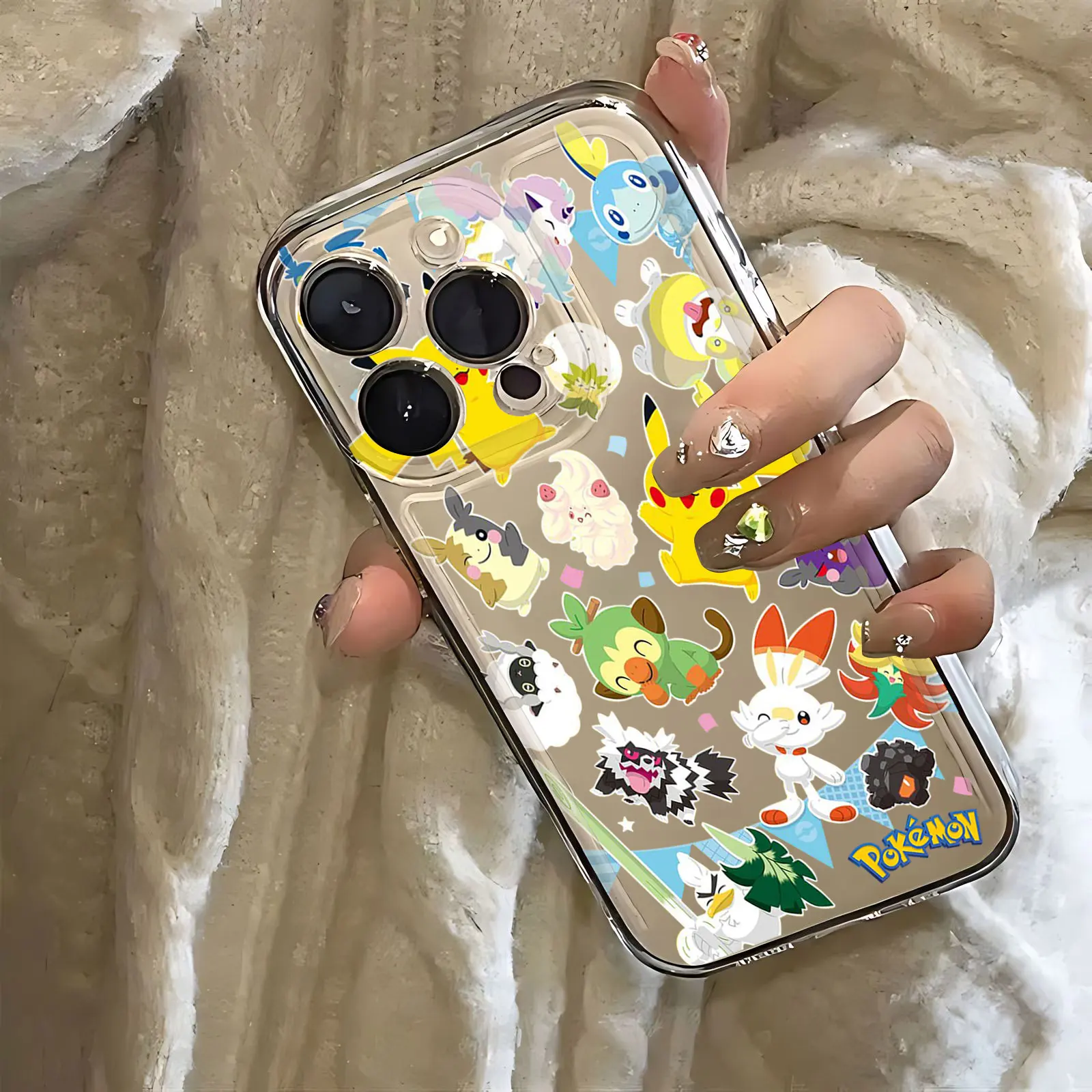Nueva funda de teléfono Anime Pokémons Pikachus para iPhone 16 15 14 13 12 11 Mini Pro Max X XR XSMax 7 8 Plus SE20 cubierta transparente - imagen 5