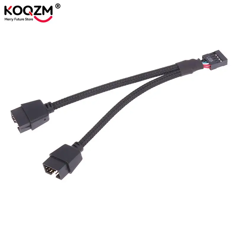 Cable de extensión USB para placa base de ordenador, divisor de Audio HD de 9 pines, 1 hembra a 2 macho Y, 10cm, 1 unidad