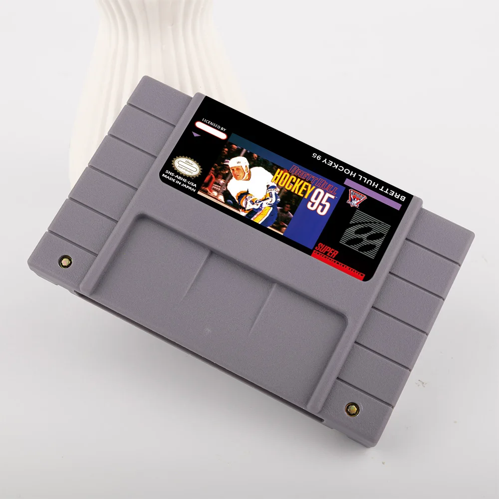 Brett Hull Hockey 95 juego de acción para SNES tarjeta de juego de 16 bits para EE. UU. Versión NTSC consola de videojuegos SNES para Nintendo