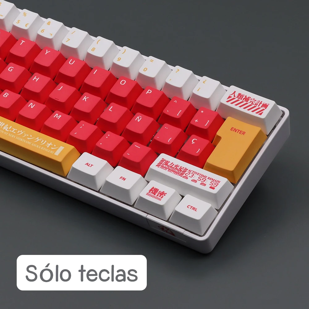 Teclas personalizadas de Anime en español, francés, alemán, japonés, coreano, ruso, perfil de cereza, diseño ISO para teclado mecánico - imagen 5