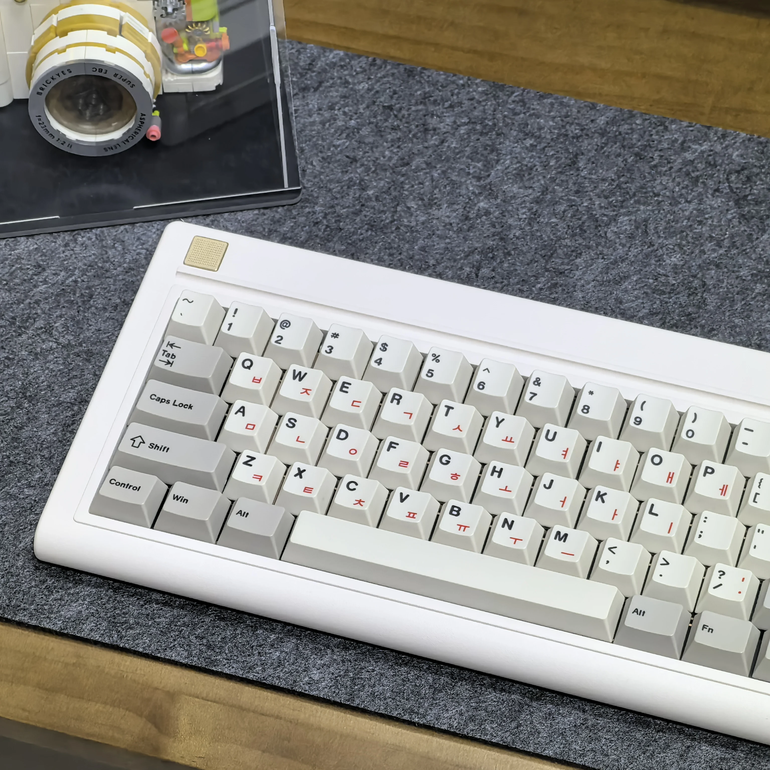Teclas Retro coreanas cereza Pbt proceso de sublimación Simple 135 teclas juego de teclas Off-White gris rojo personajes ruso Hangul Keycap - imagen 5
