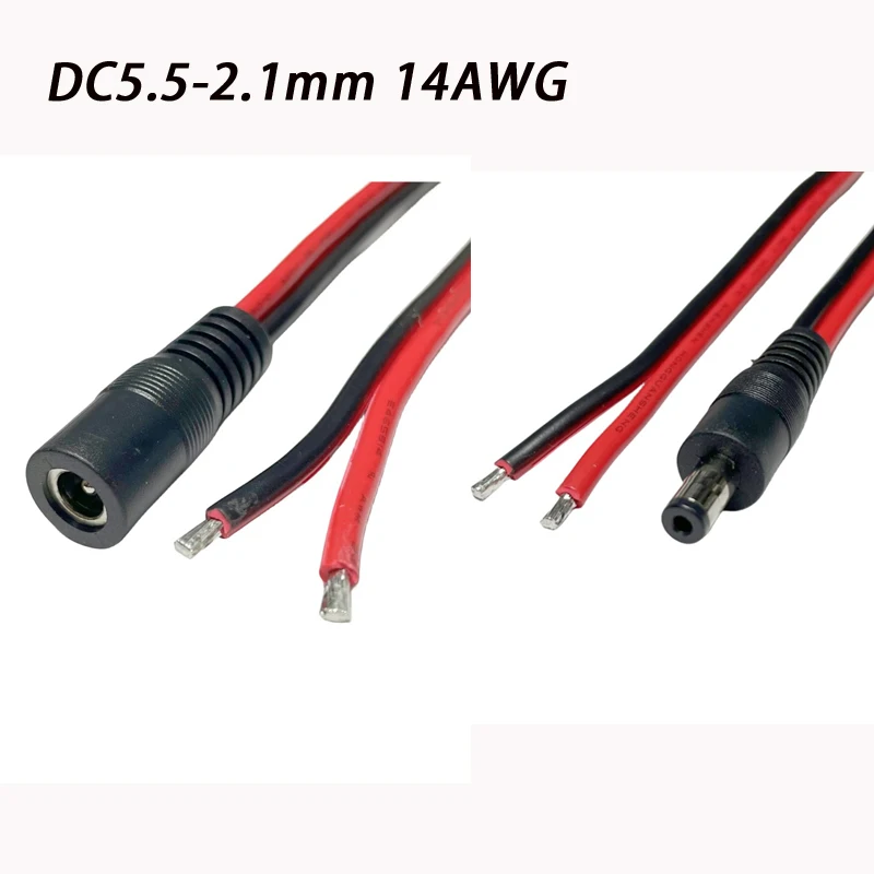 Cable de alimentación macho y hembra de 14AWG, corriente alta de 15a para Monitor CCTV de carga, todo de cobre, DC5.5 x 2,1 MM