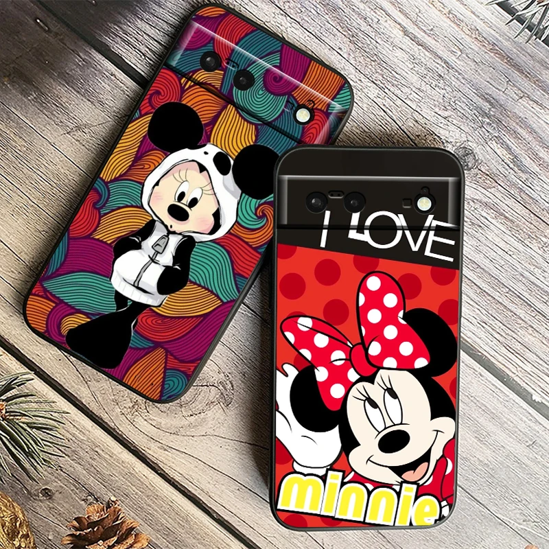 Disney-funda de silicona negra a prueba de golpes para teléfono, carcasa de TPU de lujo para Google Pixel 9, 8, 7A, 7, 6A, 6, 5A, 5, 4, 4A, XL, 5G - imagen 2