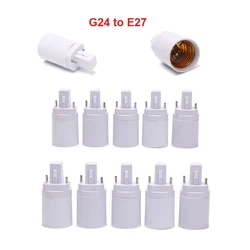 8 pzas/lote 2Pin G24 a E26 E27 CFL adaptador de soporte de Base de lámpara LED G24d a E26 convertidor de enchufe de luz Edison medio a prueba de fuego 250V 2A