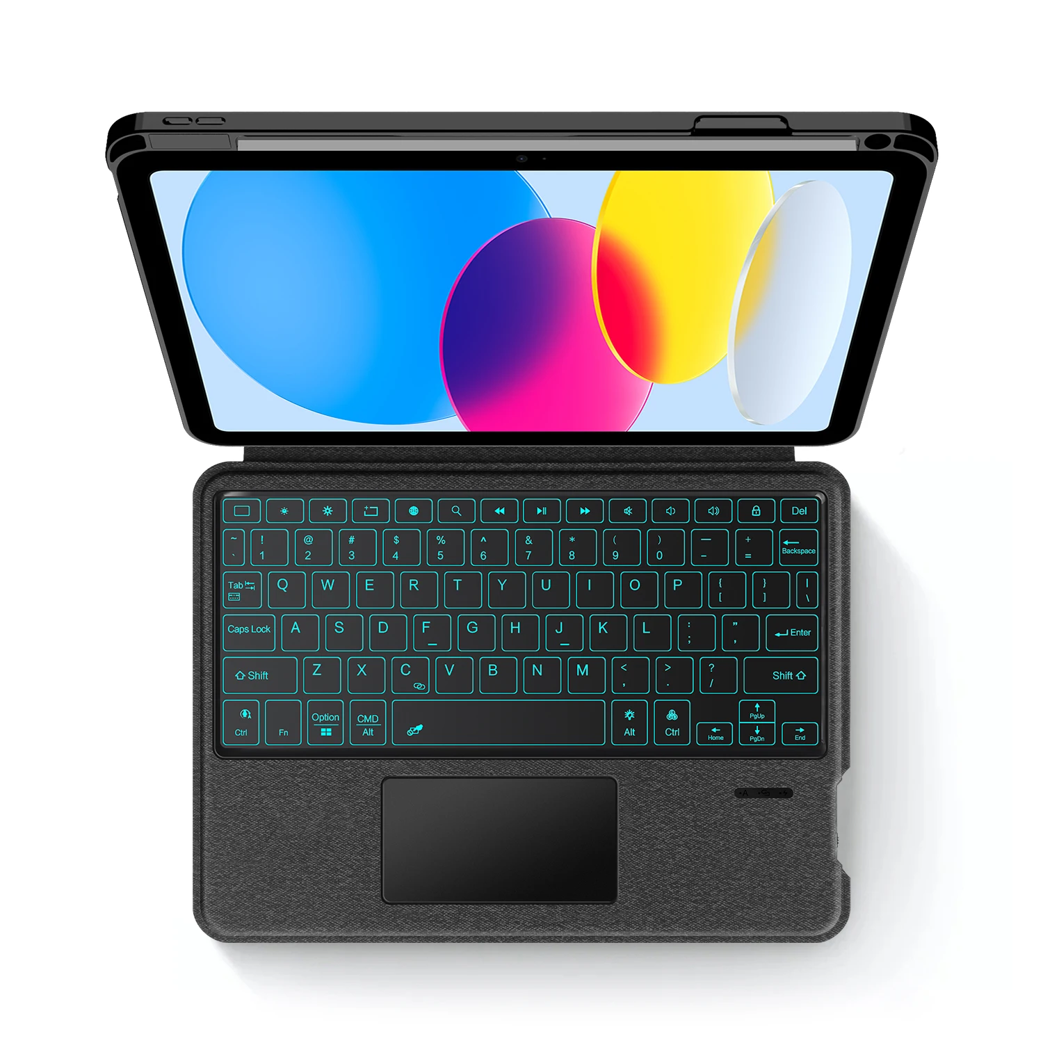 Funda con teclado AJIUYU para iPad A16 2025, 11 pulgadas, 11.a funda inteligente para iPad 10, 10. a generación 2022, teclado con panel táctil retroiluminado - imagen 3