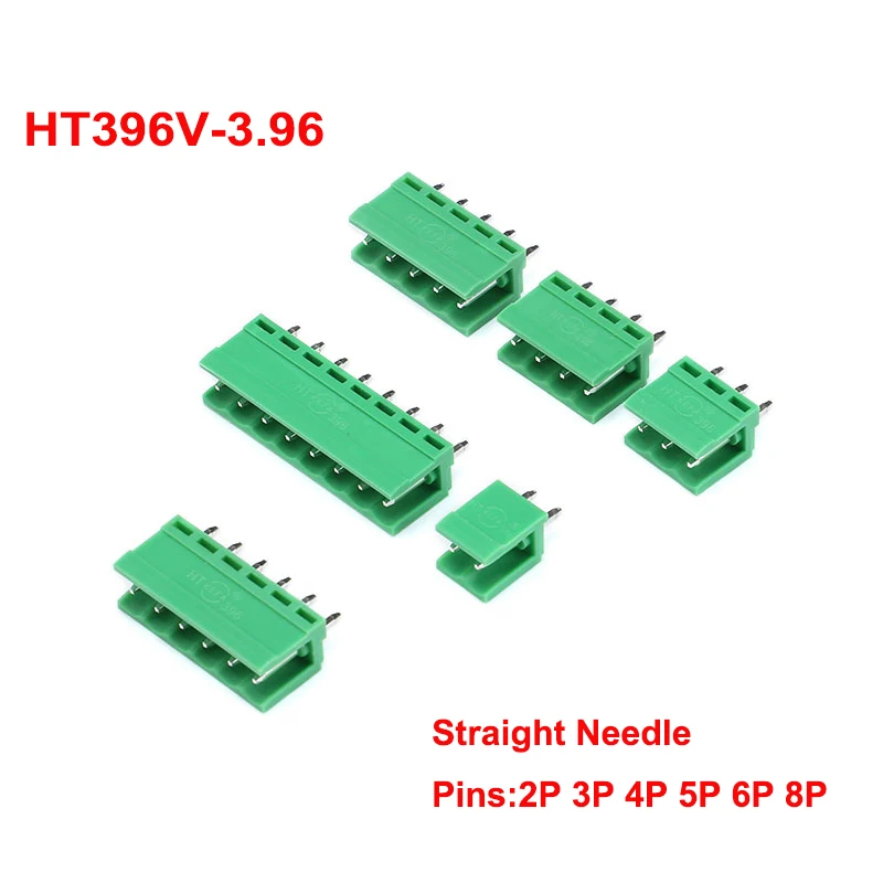 10Set HT3.96 3,96mm Pitch Straigth Neddle hembra + enchufe macho PCB conector Bloque de terminales de tornillo 2 3 4 5 6 8pin conector - imagen 3