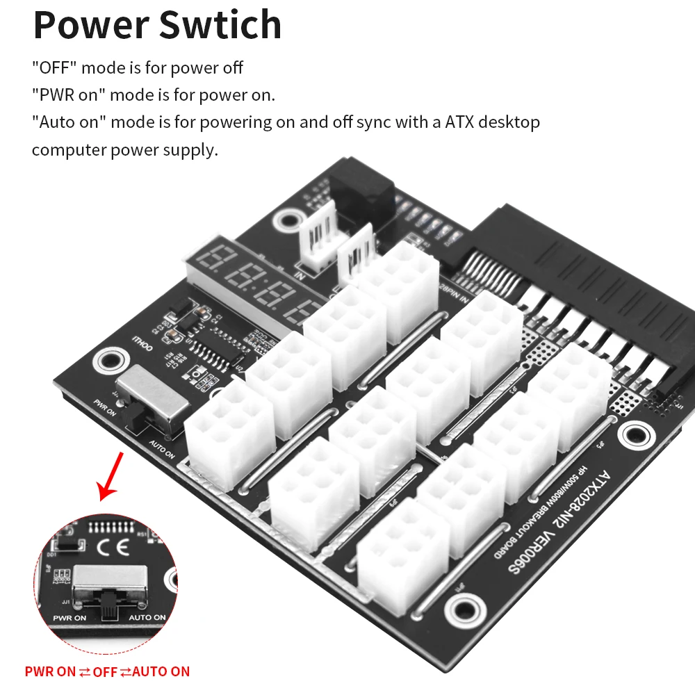 Placa de arranque TISHRIC 2022 para tarjeta de fuente de alimentación de servidor HP 500W/1600W, Cable de 6 pines a 8 pines, módulo de alimentación PSU, servidor para minería BTC - imagen 2