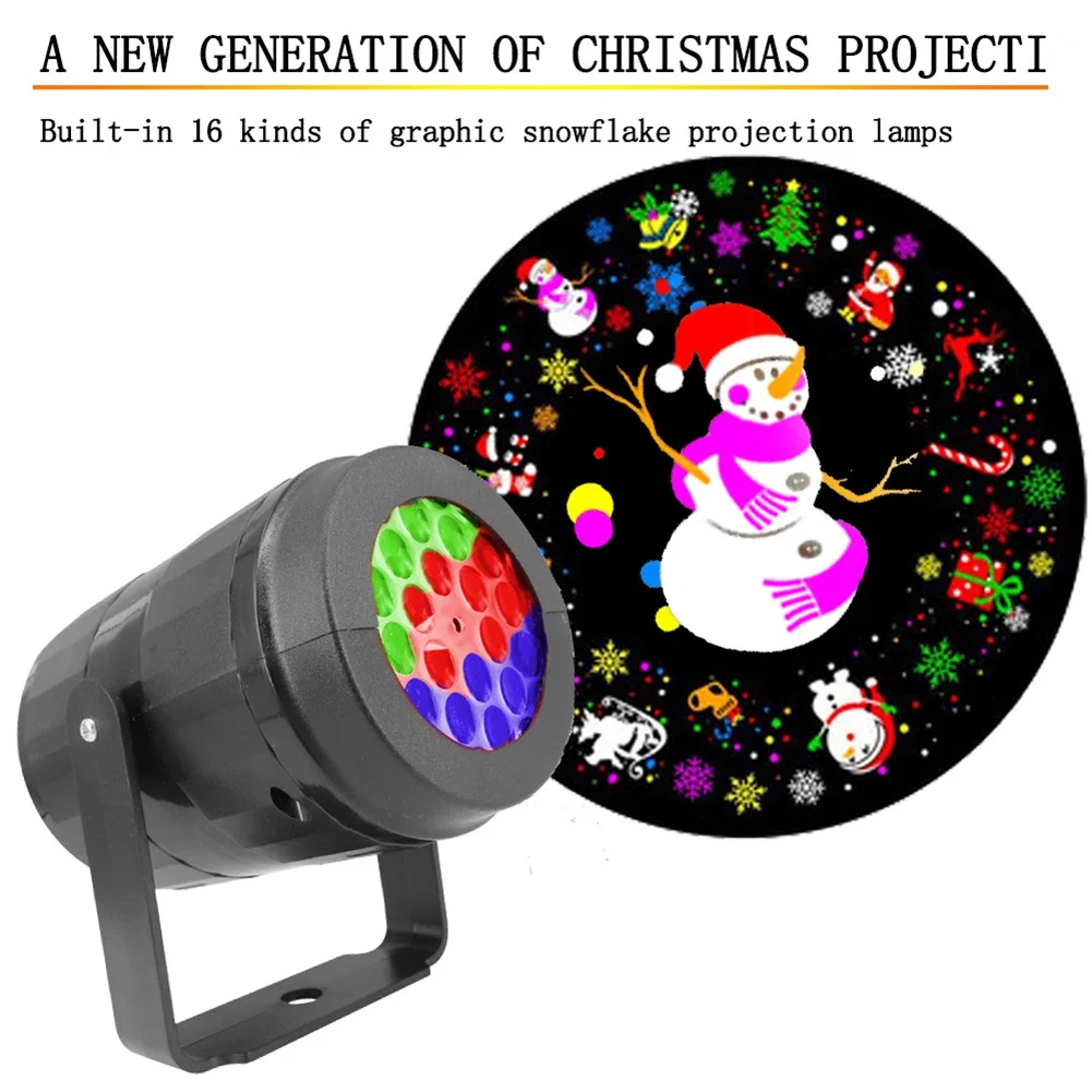 Proyector Proyección de luces navideñas para escenario 360 ° Luces navideñas LED de 16 modos de rotación para Navidad, fiesta navideña, carnaval 2024 - imagen 5