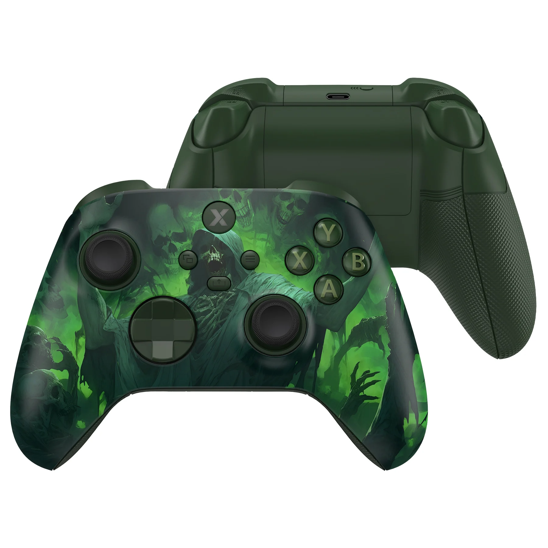 eXtremeRate para controlador Xbox Core, juego completo de carcasa, botones, manijas y funda con placa trasera, Carnaval oscuro