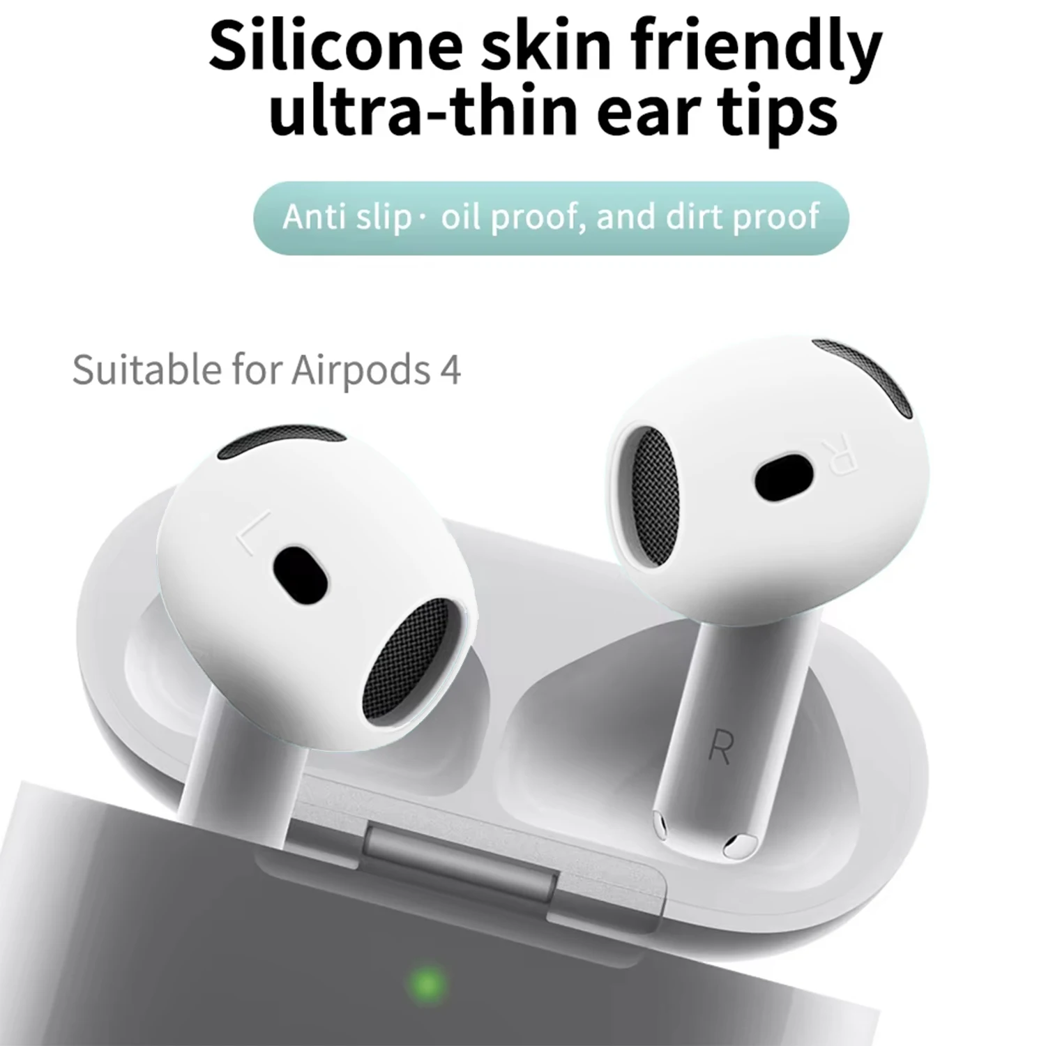 Para AirPods 4 almohadillas de silicona suave auriculares funda protectora antideslizante para Apple 2024 AirPods 4th Gen funda para auriculares piel - imagen 2