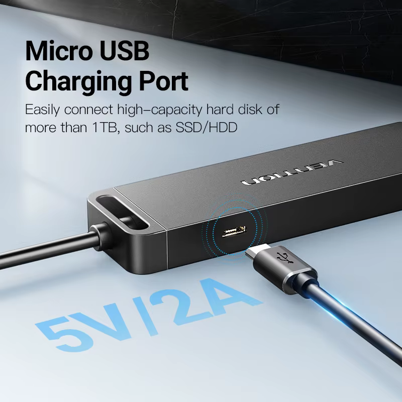 Hub USB 3.0 Vention – 4 Puertos OTG para MacBook Air y PC - imagen 5