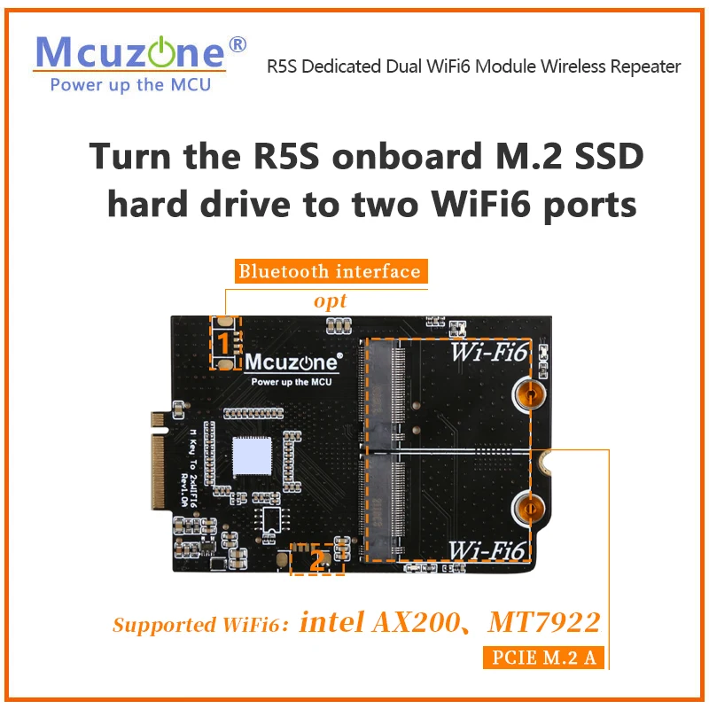 Repetidor inalámbrico WiFi6 para NanoPi R5S,R6C, NVME dedicado a módulo Dual WiFi6, MT7922 AX200 RTL8822CE, openwrt , Ubuntu - imagen 2