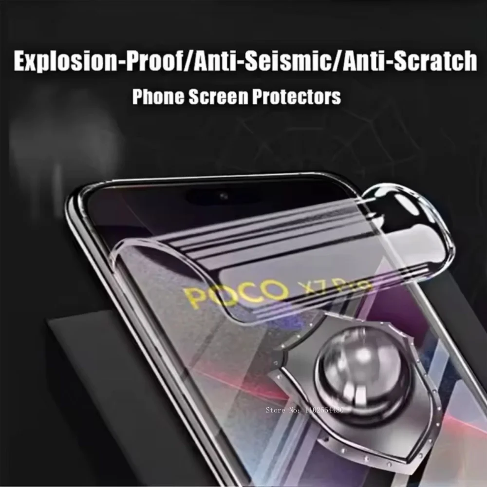 Película de hidrogel de cobertura completa para Xiaomi Poco X7 Pro, película de hidrogel de seguridad para Protector de pantalla Poco X7, 3 uds. - imagen 4