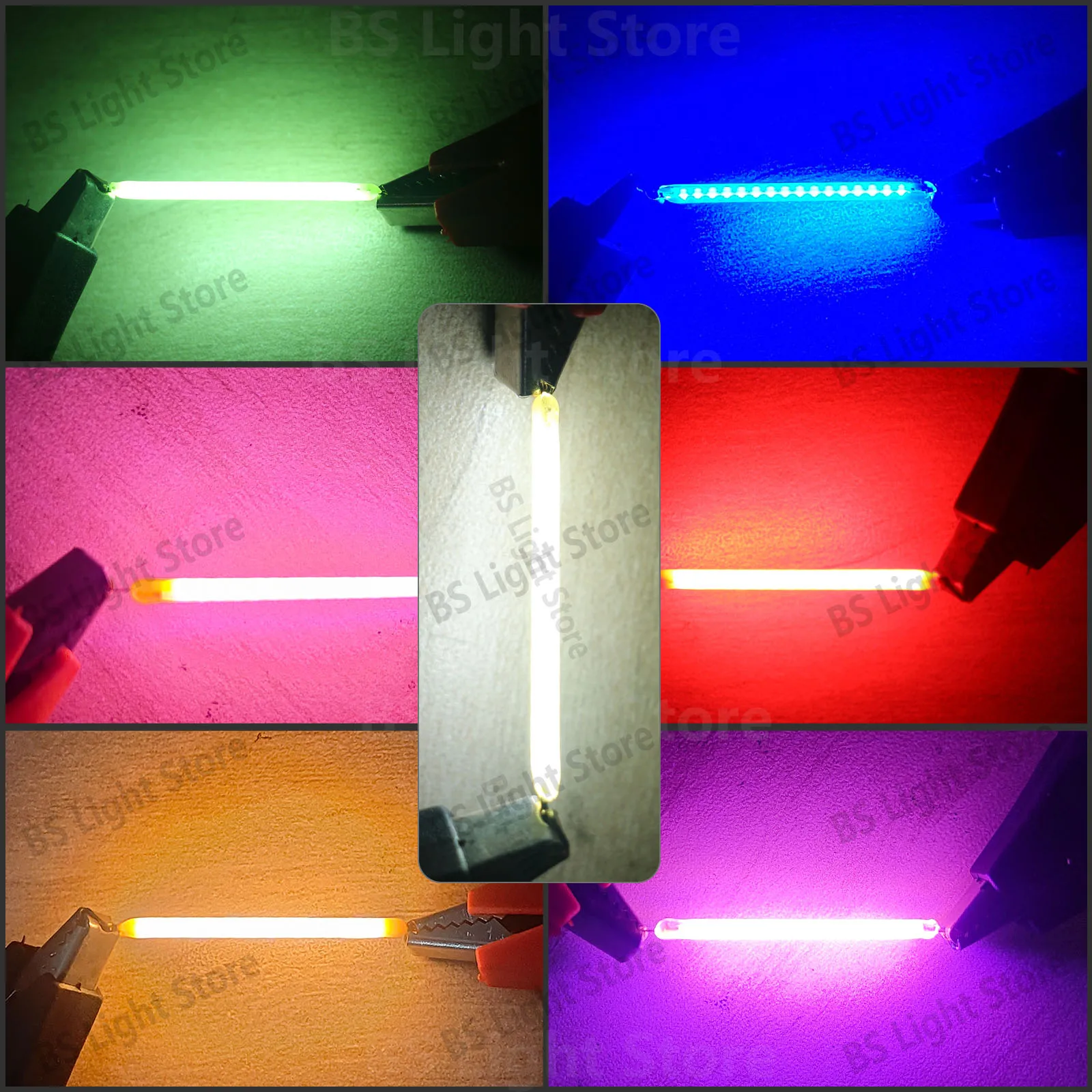 300 Uds 3V púrpura Led Cob ChipFilament piezas de lámpara 38mm bombilla Edison accesorios de iluminación incandescente vacaciones decorativo blanco - imagen 3