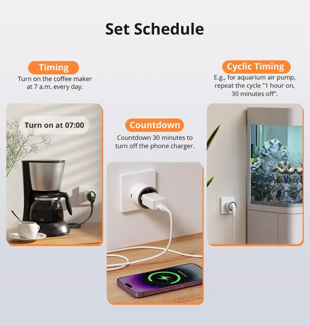 SONOFF S60 EU SONOFF Wifi enchufe Wifi enchufe inteligente protección contra sobrecarga temporizador escena inteligente Control remoto a través de EWeLink Home IFTTT - imagen 3