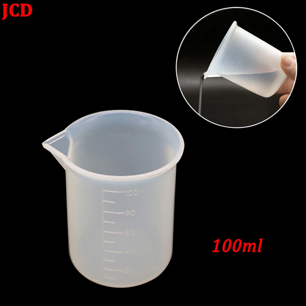 Taza medidora de silicona sin lavado con forma de gota de Gel de cristal, herramienta de fabricación DIY, herramienta de pastel de silicona de calidad alimentaria con escala, 100ml, 1 Uds.