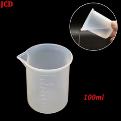 Taza medidora de silicona sin lavado con forma de gota de Gel de cristal, herramienta de fabricación DIY, herramienta de pastel de silicona de calidad alimentaria con escala, 100ml, 1 Uds.