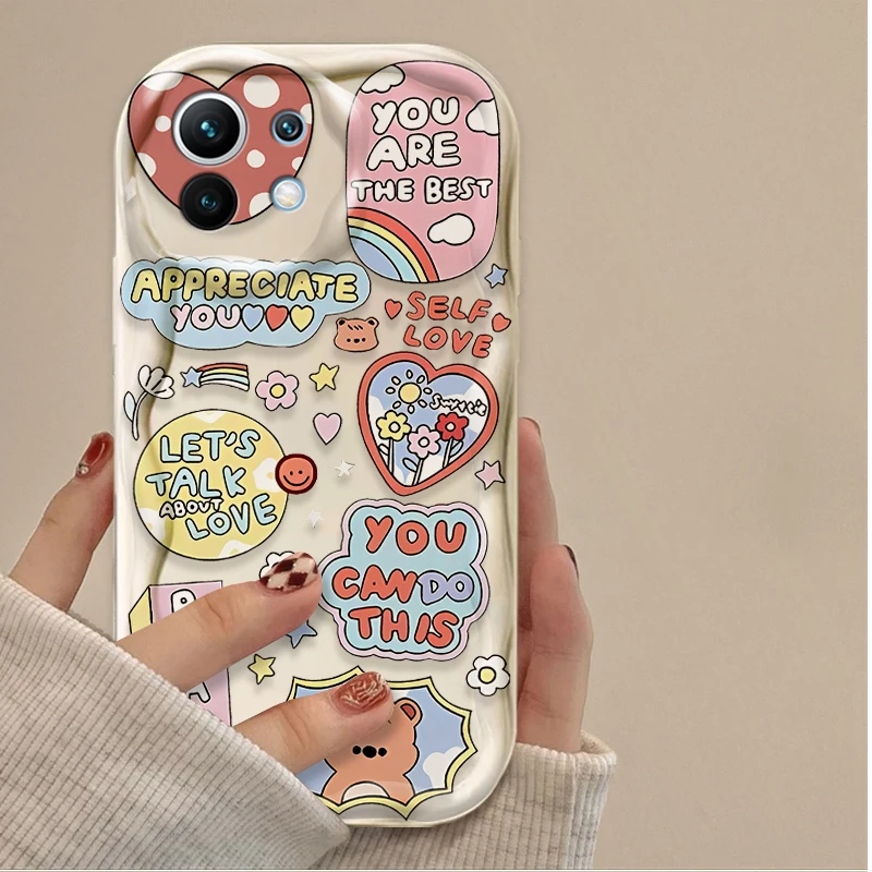 Funda con eslogan de moda de dibujos animados para Xiaomi 14T 13T 12T 13 12 11 11i Lite 5G 10T POCO X5 X6 Pro X3 NFC X4 GT F3 F4 F5 F6 M6 M5S C65 - imagen 4