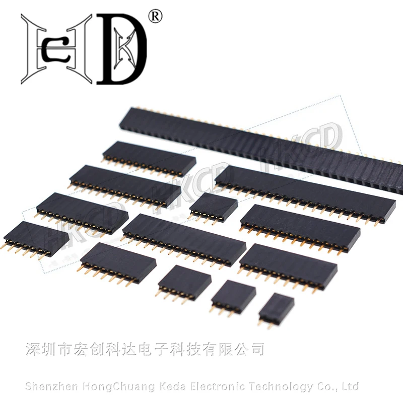 10 enchufes hembra de un solo fila de 180 grados con un espaciado de conectores de 2,54mm 1*2P 3P 4P 5P 6P 7P 8P 9P 10P 20P 40Pin - imagen 3