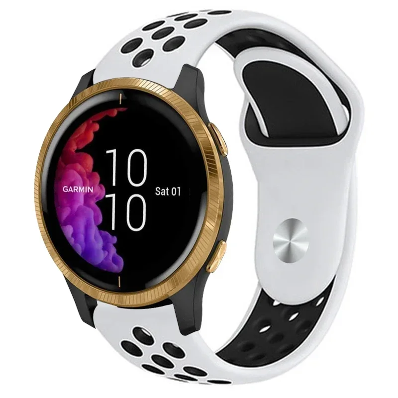 Correa de silicona de 20mm y 22mm para reloj Garmin Vivoactive 3 4 Venu 2 SQ Forerunner 645, pulsera de silicona para reloj inteligente - imagen 4