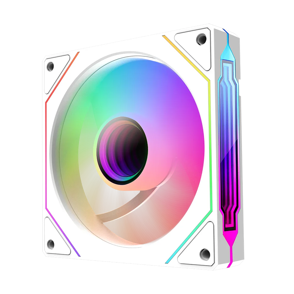 Prism 4 PRO ARGB Fan PC 120 mm Ventilador para cubierta de computadora 4 pines PWM CPU Ventiladores de enfriamiento 3 pines 12 v RGB - imagen 3