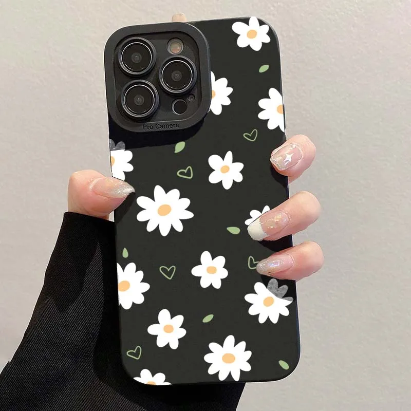 Funda de teléfono pintada con flores y corazón con bordes perforados para Xiaomi 14T, fundas para Xiaomi 13T Pro 13 12 11 Lite 5G 15 14 12T, funda suave para dulces - imagen 5