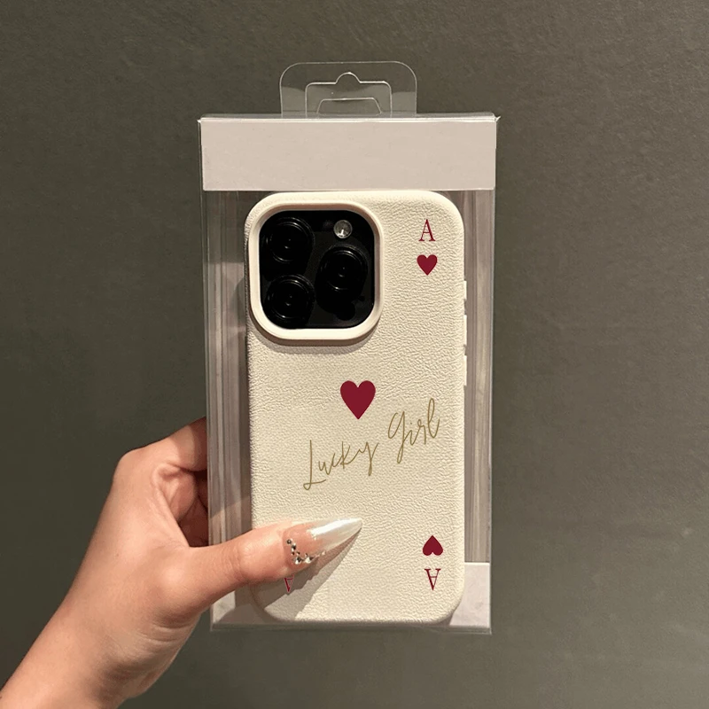 Funda de teléfono para iPhone 11 12 13 14 15 16 17 Pro Max XS X XR 16 Plus 16e 17 Air elegante Ace of Hearts Poker patrón funda de silicona - imagen 3