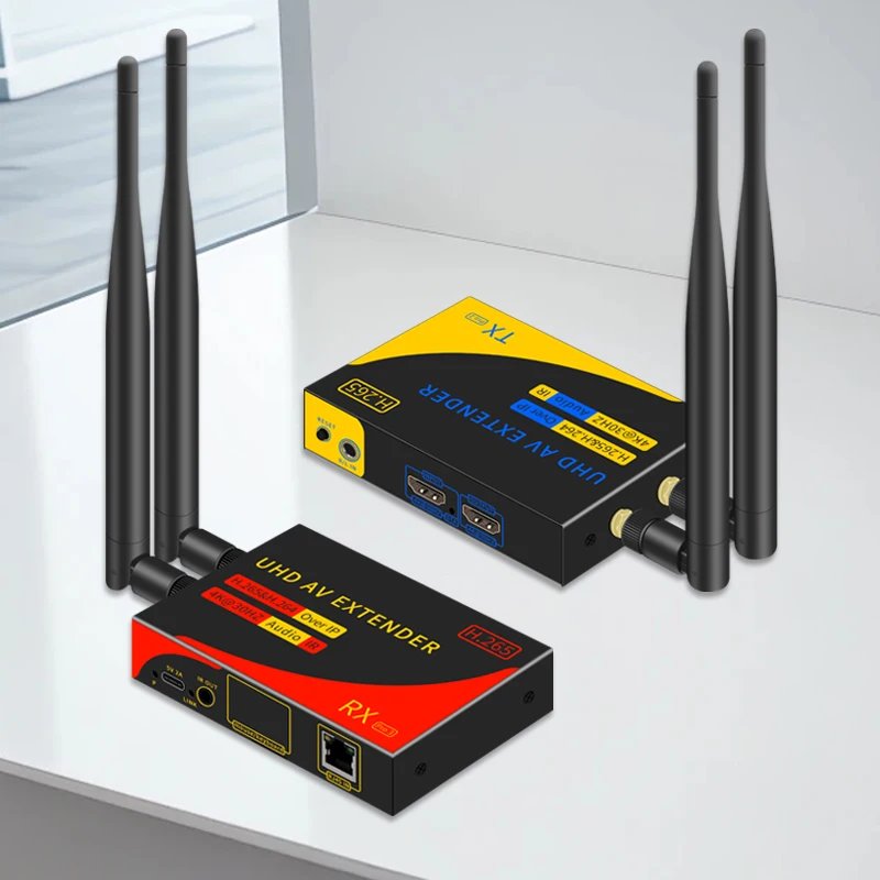 Extensor de transmisión inalámbrica H.265 5G 4K 200m, transmisor y receptor de Audio y vídeo, pantalla HDMI VGA, Cable de red transceptor - imagen 3