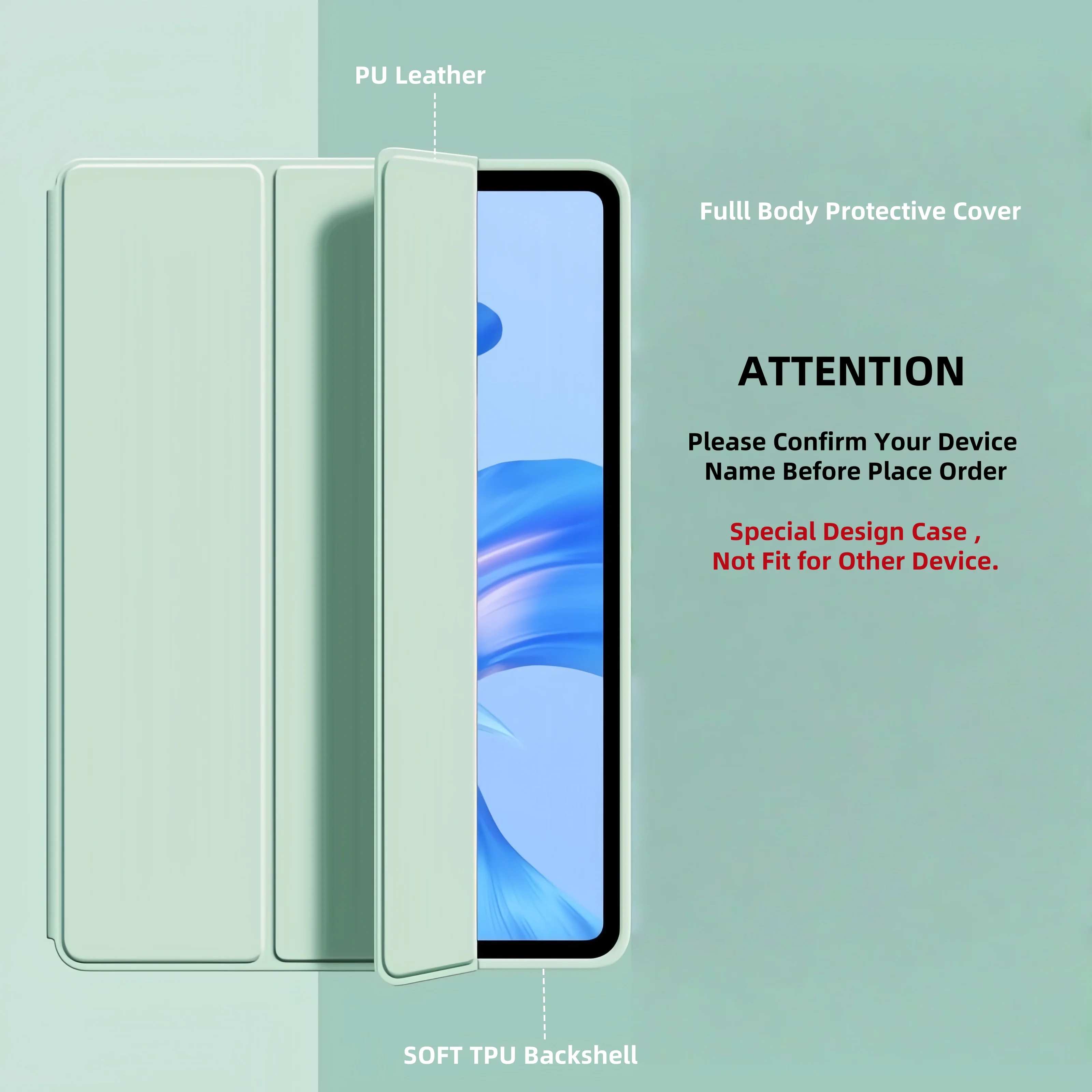 Funda inteligente para Huawei MatePad Air Pro T10S SE 11 11,5 10,8 10,4 pulgadas Funda con soporte de cuero Pu con carcasa trasera de TPU suave - imagen 3