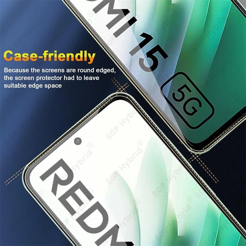 Redmi15 5G vidrio 3 uds 9H vidrio templado transparente para Xiaomi Redmi 15 5G 4G Global Protector de pantalla completa HD película de cubierta antiarañazos - imagen 3